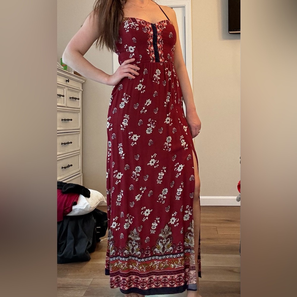Floral Maxi Dress in Red